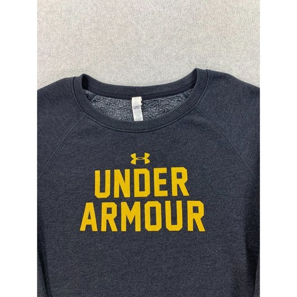 Under Armour Cotton Blend Logo Crew Sweatshirt (Women's Large) Gray - Picture 2 of 11